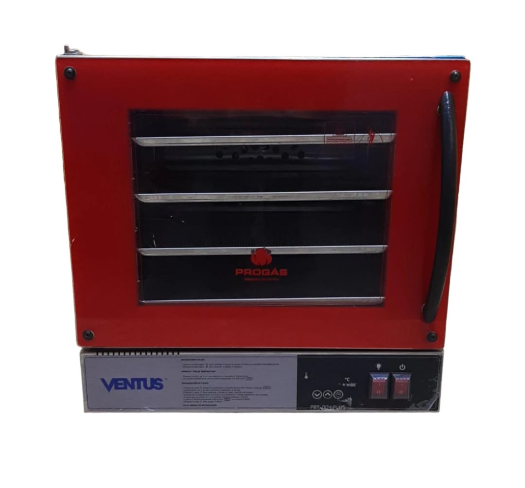 Horno Turbo Electrico 4 Bandejas Ventus Prp-004 Rojo / Inox