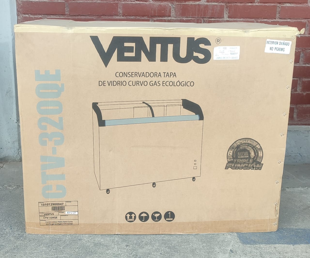 Conservadora Vidrio Semi-Curva 320 Lts Ctv-320Q Ventus.