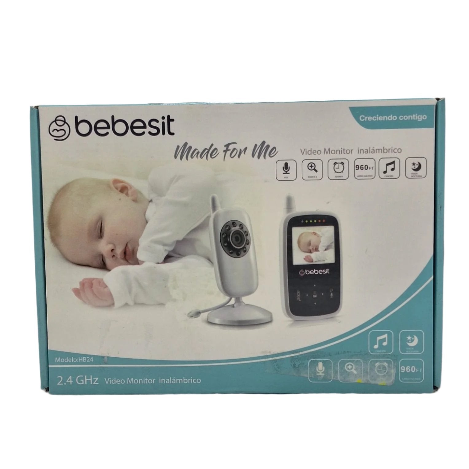 Video Monitor Inalambrico Bebesit Hb24 Blanco