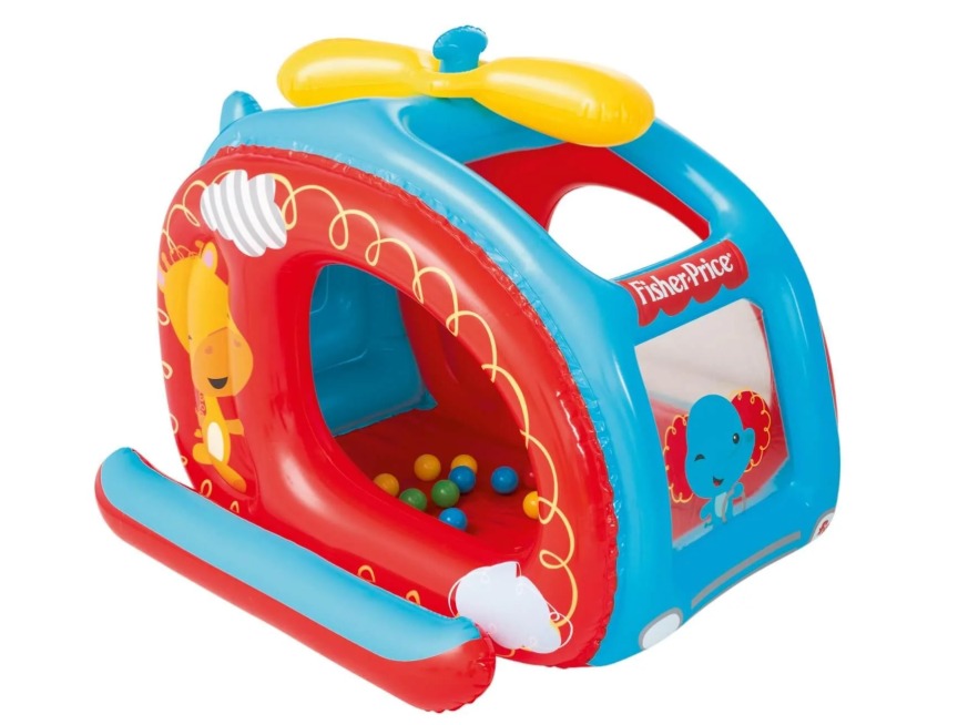 Helicoptero Inflable Piscina Fisher - Price Con Pelotas Bestway