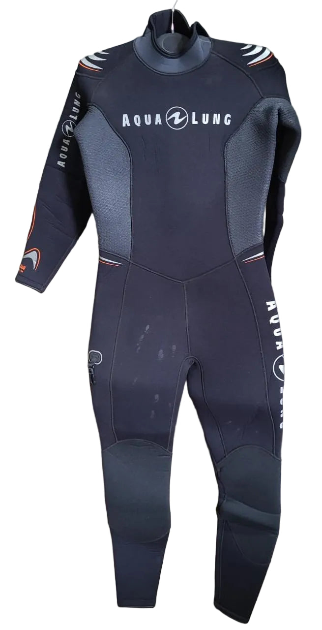 Traje De Buceo Aqua Lung Dive Mono 7mm Jumpsuit - Su262m Negro/Naranjo M (38) Femenino