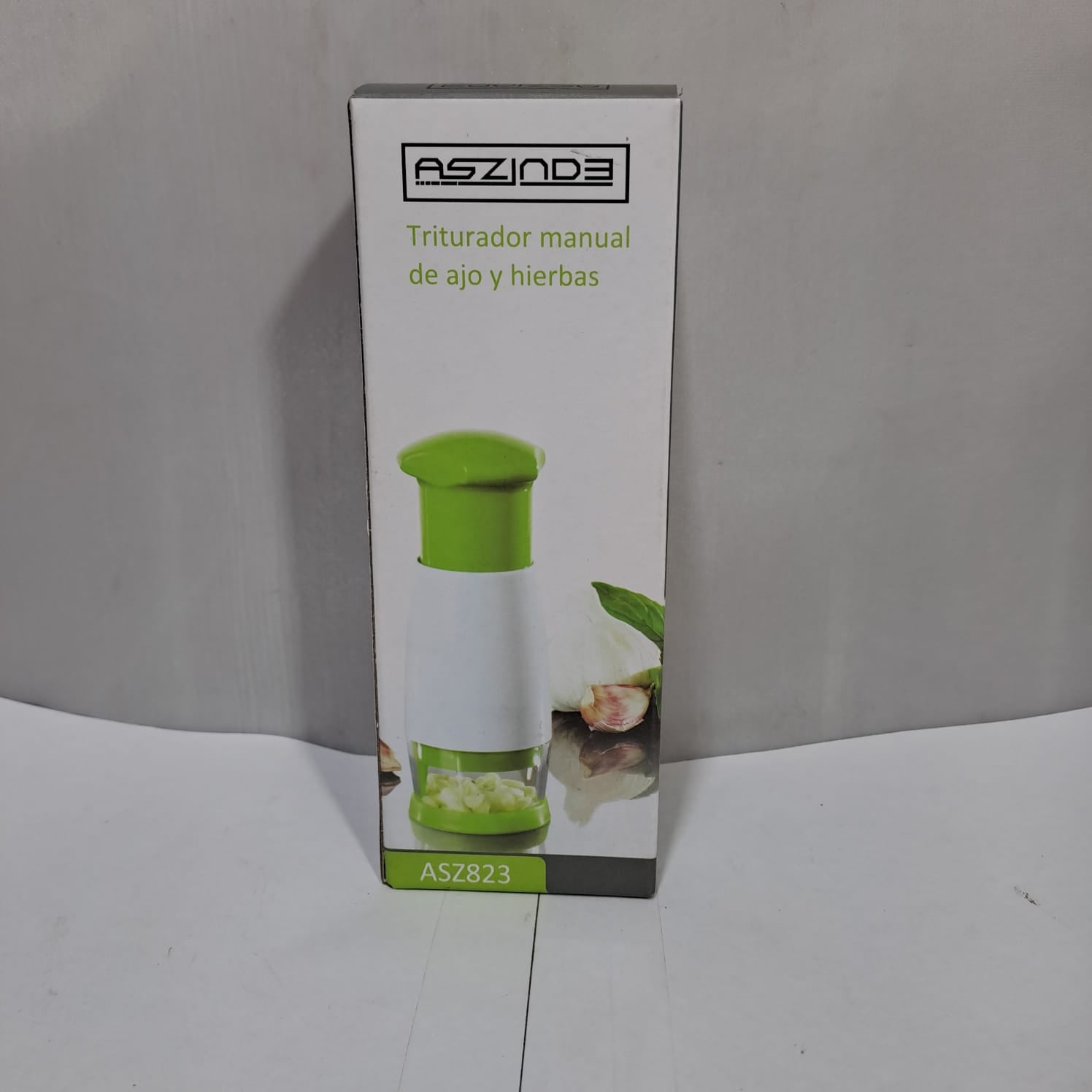 Triturador Manual De Ajo Y Hierbas Aszinde Asz823 Verde / Blanco [RT]