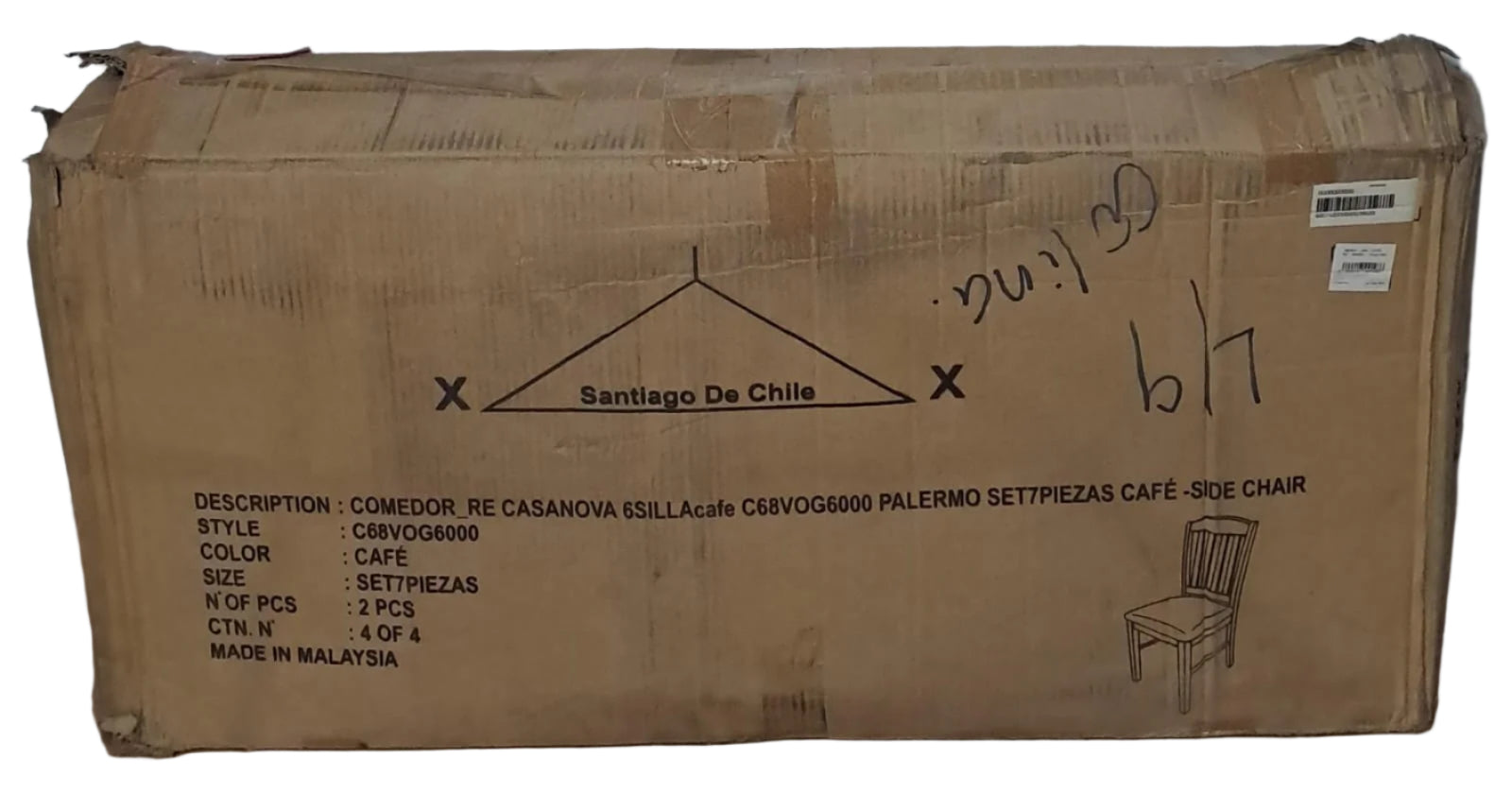 Sillas De Comedor Recasanova Palermo 95.1X18.1X43.7Cm 2