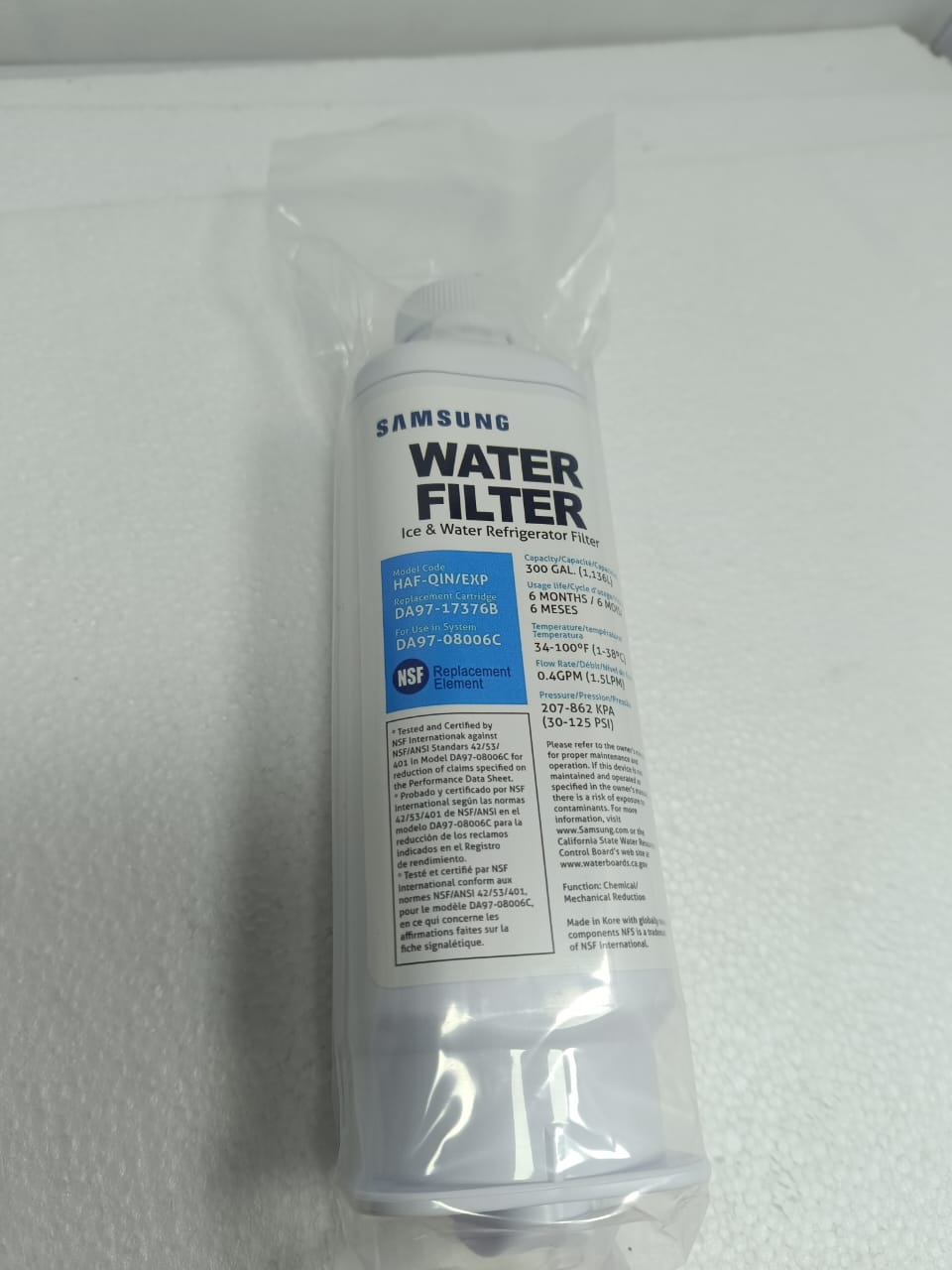 Fitro  Refigerador Agua Samsung  Interno Da97-17376b