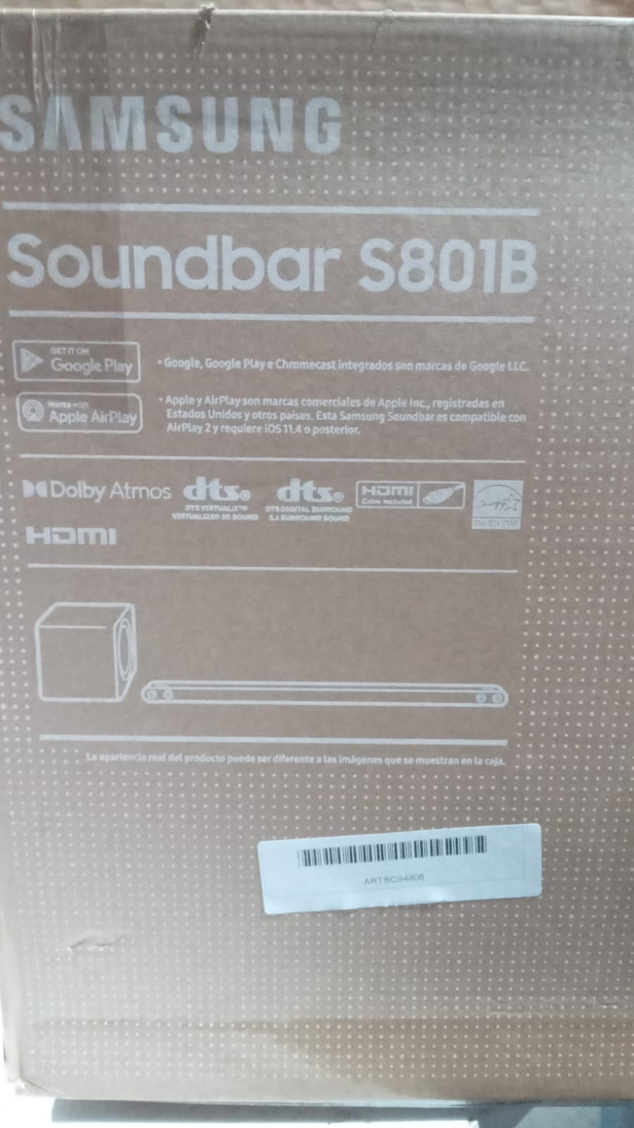 Soundbar Samsung Hw-S801B Blanco [Openbox]