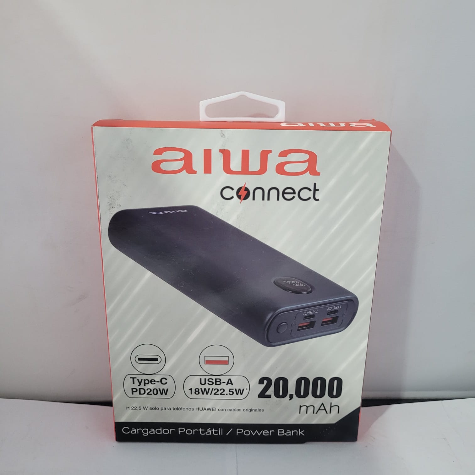 Cargador Portatil Aiwa Power  Bank Negro 20000 Mah