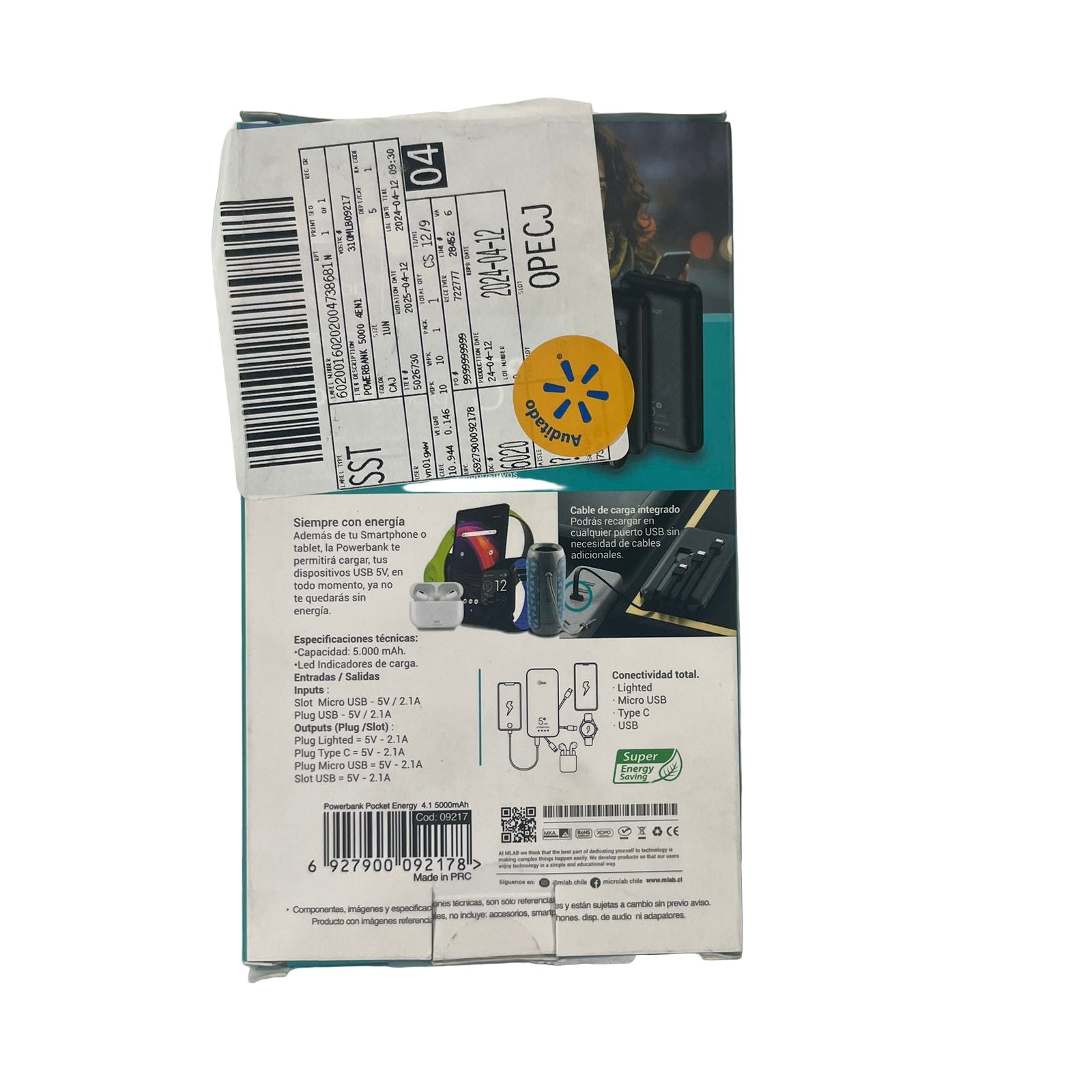 Batería Portátil Mlab Power Bank 4.1 Pocker Energy Negro 5000