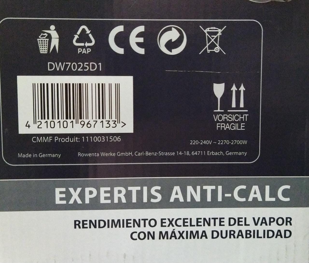 Plancha A Vapor Expertis Anti-Calc Rowenta Dw7025d1