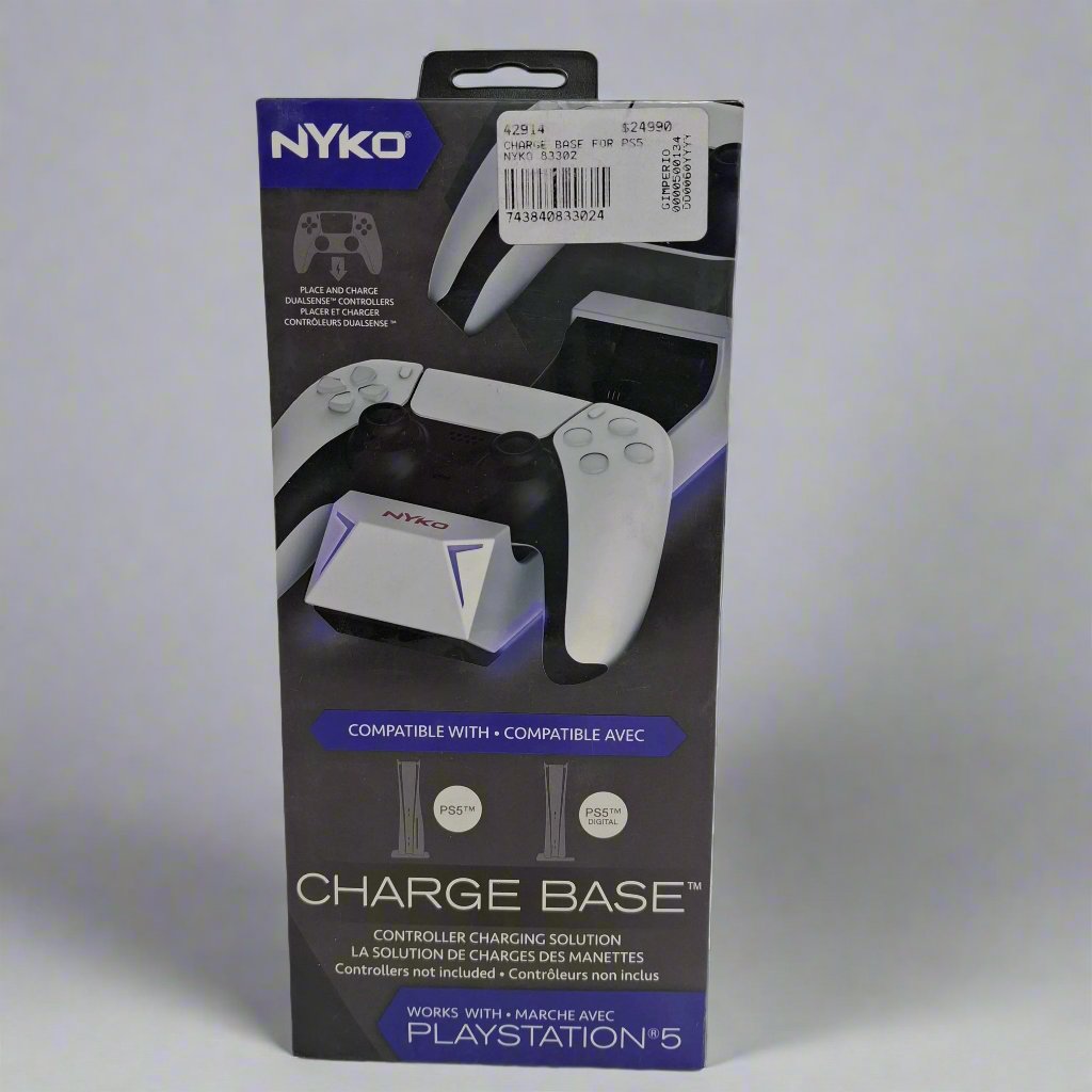 Base de Carga Nyko para DualSense PlayStation 5, 2 Joystick, Blanco/Negro