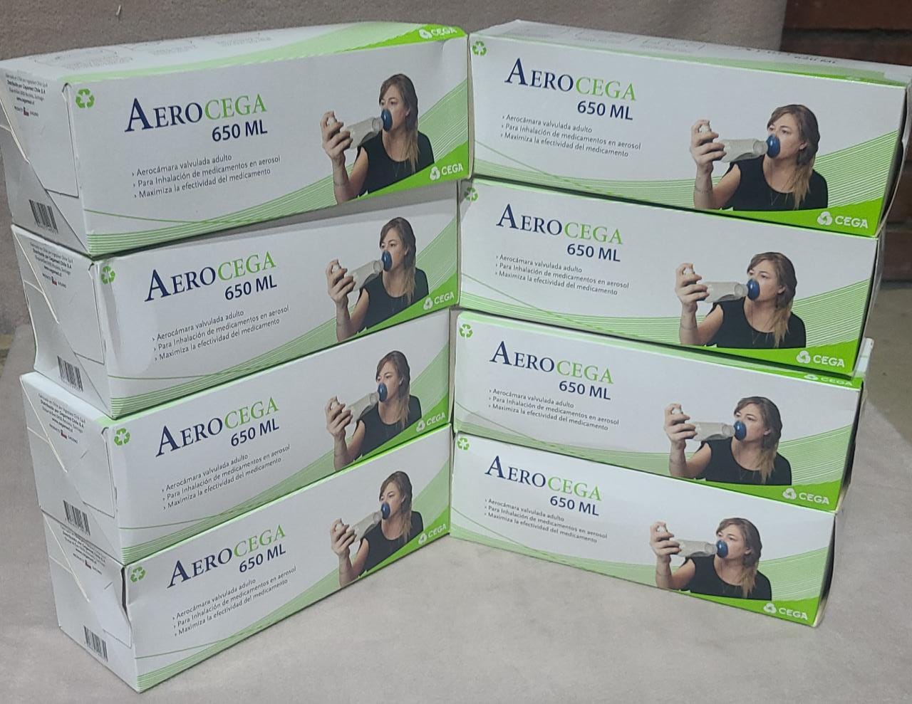 Pack de 8 Aerocamara Con Valvula Adulto 650ml