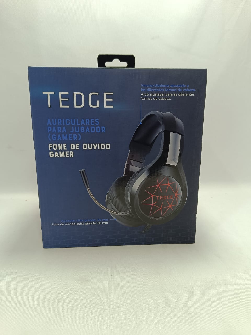 Audifono Gamer Tedge Over Ear Con Microfono Y Luz Negro