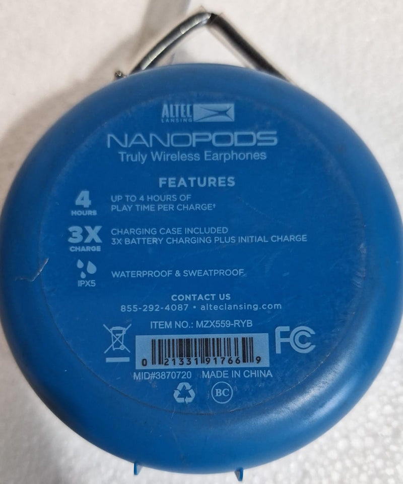 Audífonos altec nanopods tw azul mzx559