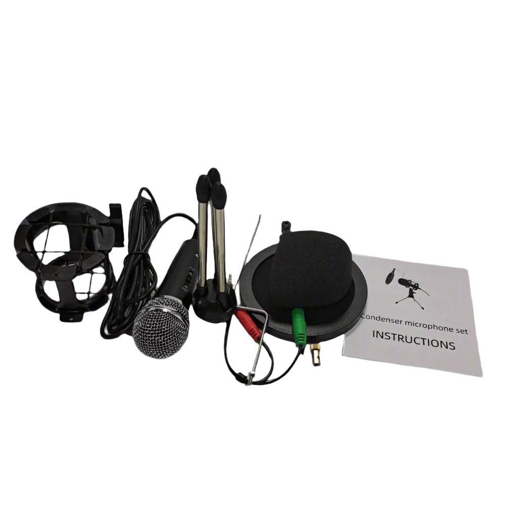 Kit De Microfono Condensador Generico Omnidireccional Negro