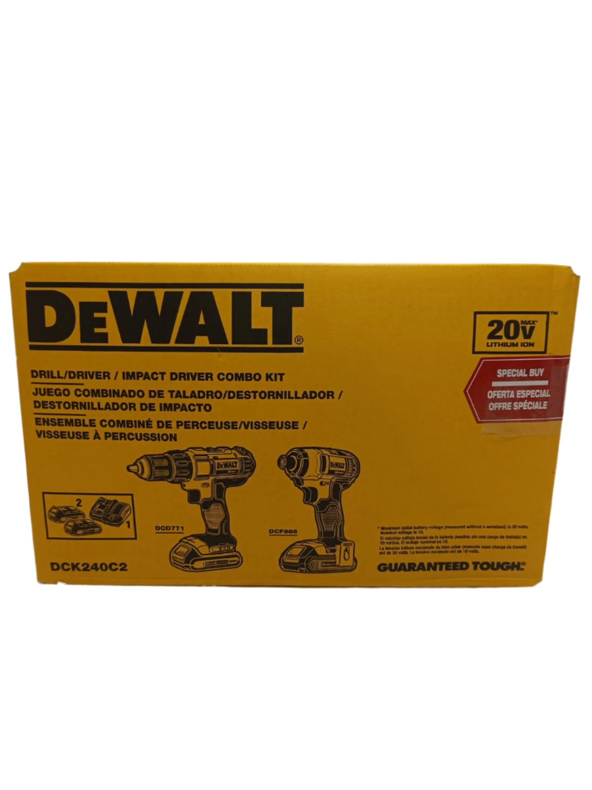 Juego Combinado Taladro/Destornillador / Destornillador de Impacto Dewalt DCK240C2