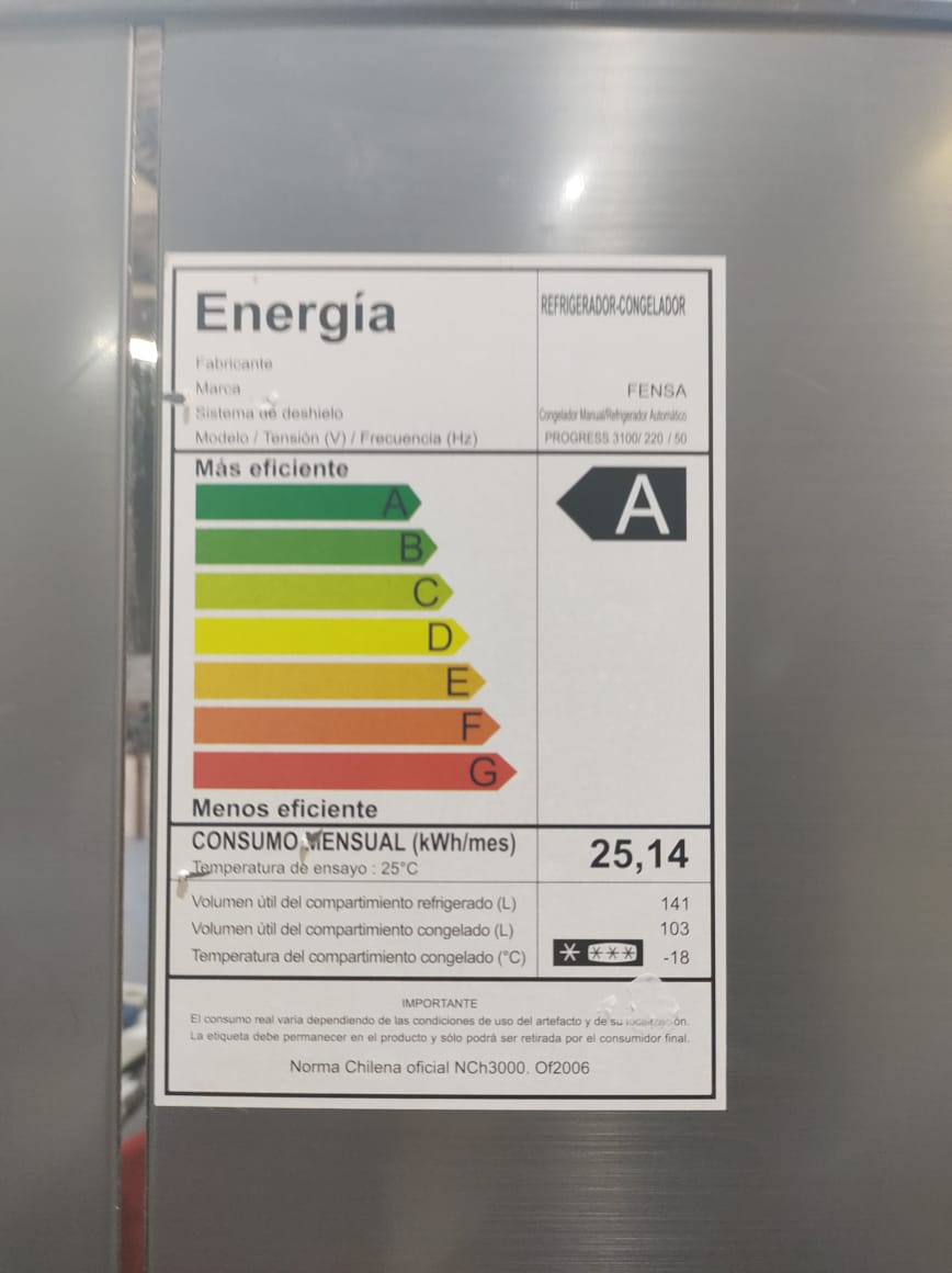 Refrigerador Fensa Combi Progress 3100p S/T De Deshielo Congelador Manual / Refrigerador Automatico Gris 244 Lts