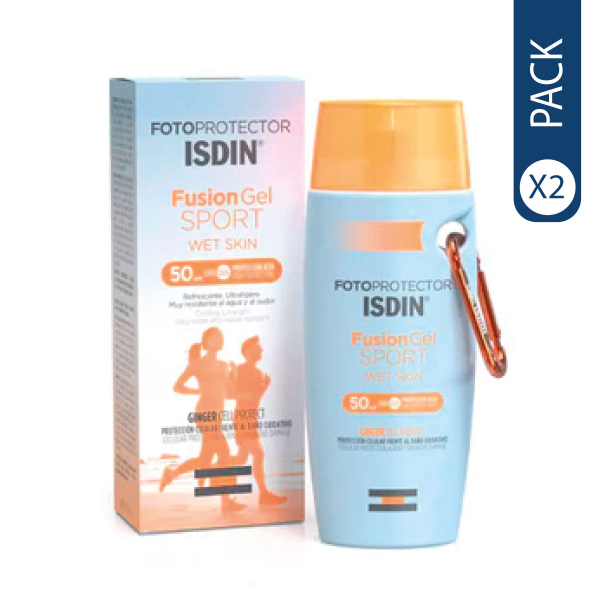 Pack 2 ISDIN Fotoprotector Fusion Gel Sport Wet Skin 100ml [Openbox]
