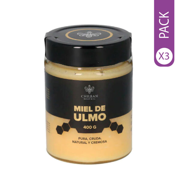 Pack de 3 miel de ulmo 400g empaque premium chilean honey