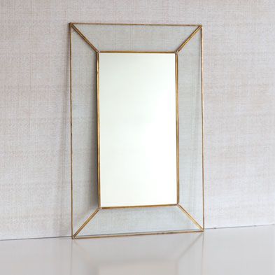 Espejo borde  rectangular zara home estructura dorado