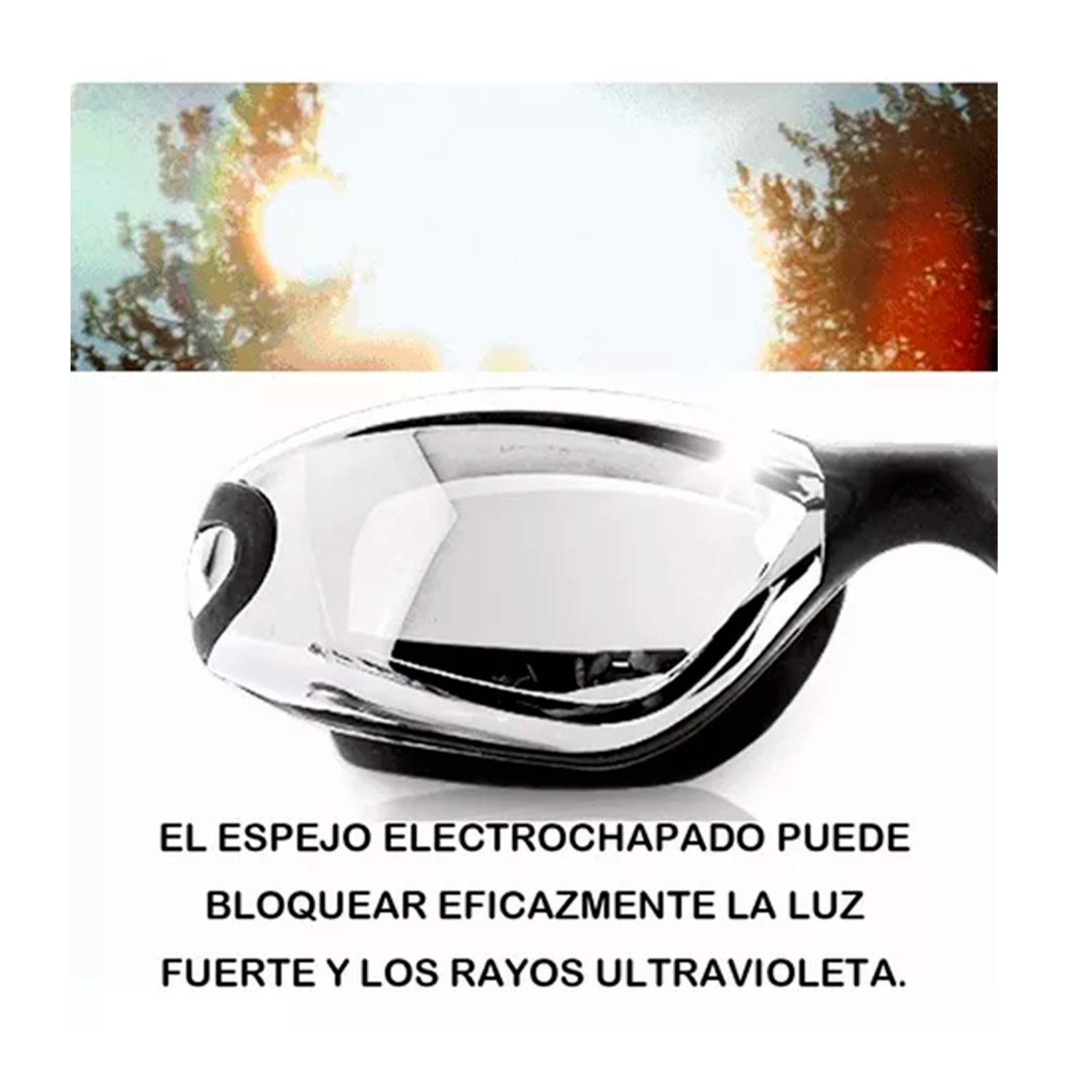 Kit De Natacion Gafas + Gorro + Tapon De Oidos Y Nariz Generico Usv Shield Anti Fog Azul Unisex [Openbox]