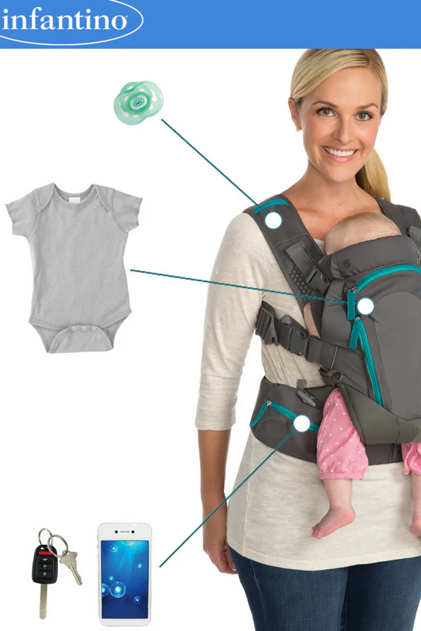 Porta Bebe Infantino Carry On Multi-Poket Carrier Gris 3 A 18kg