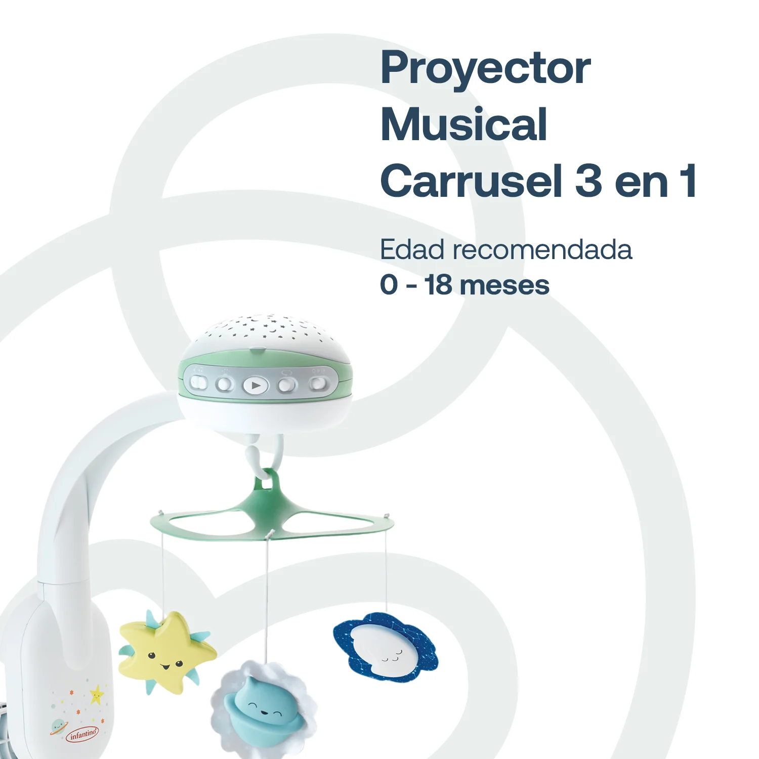 Projector Musical Mobile 3 En 1 Infantino Verde 0+