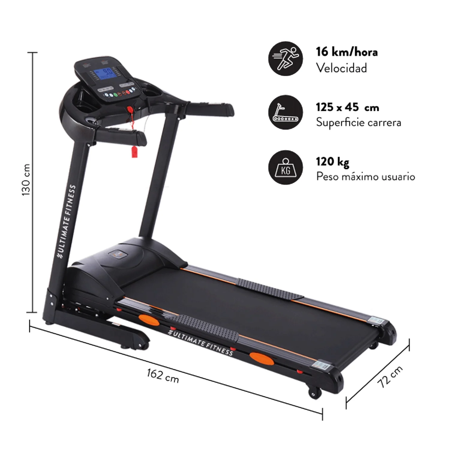 Trotadora Eléctrica Ultimate Fitness E510 Elite Negro