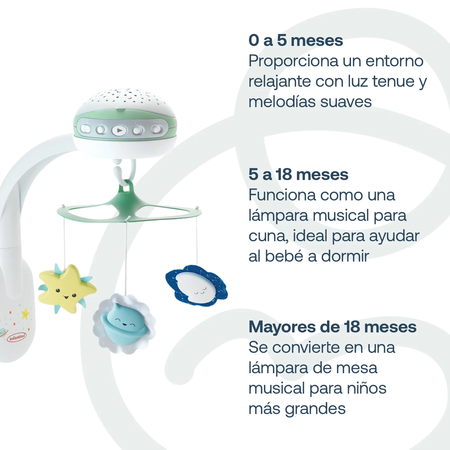 Projector Musical Mobile 3 En 1 Infantino Verde 0+