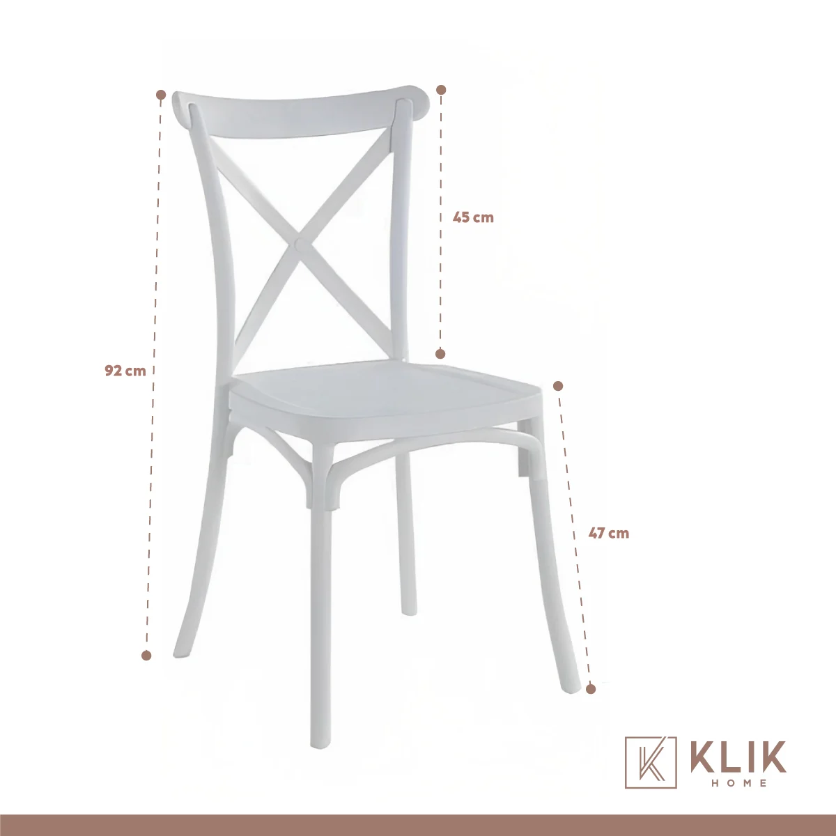 SILLA DE TERRAZA EXTERIOR O COMEDOR KLIK CROSSBACK DANUBIO BLANCA