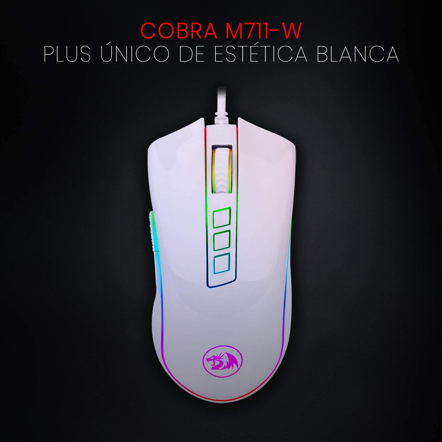 Mouse Gamer Redragon Cobra M711W Blanco