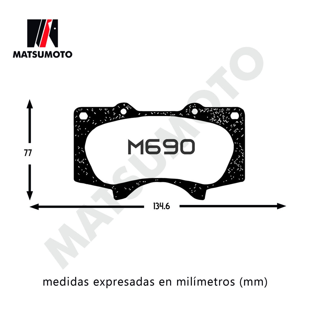 PACK DE DOS PASTILLAS DE FRENOS DELANTERAS Y TRASERAS MATSUMOTO M440-M690