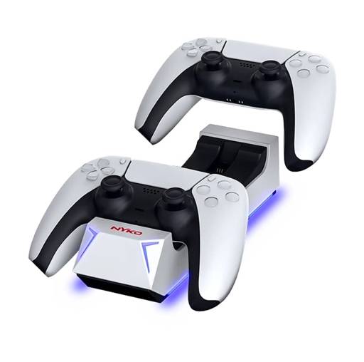 Base de Carga Nyko para DualSense PlayStation 5, 2 Joystick, Blanco/Negro