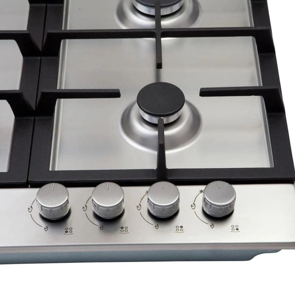 Encimera de Gas Empotrable FDV Design 60 cm 4 Quemadores (1 Triple Corona) Gris