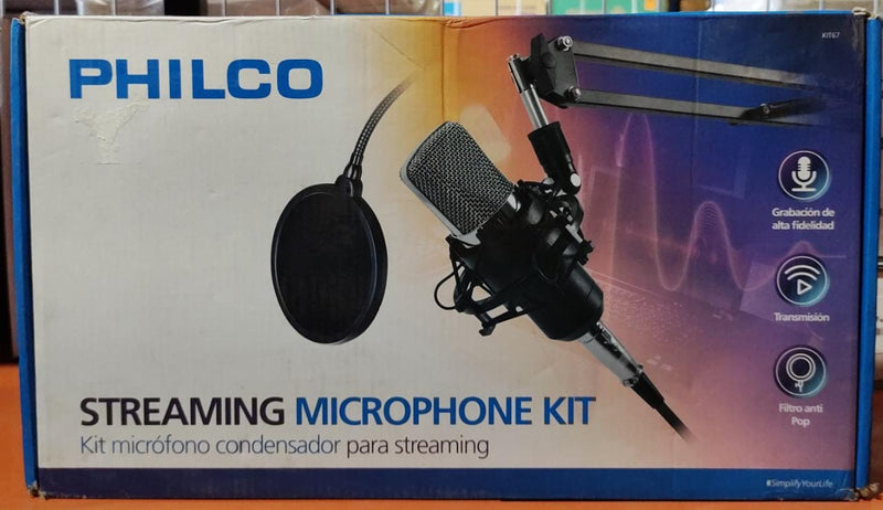 Micrófono condensador pack philco kit67
