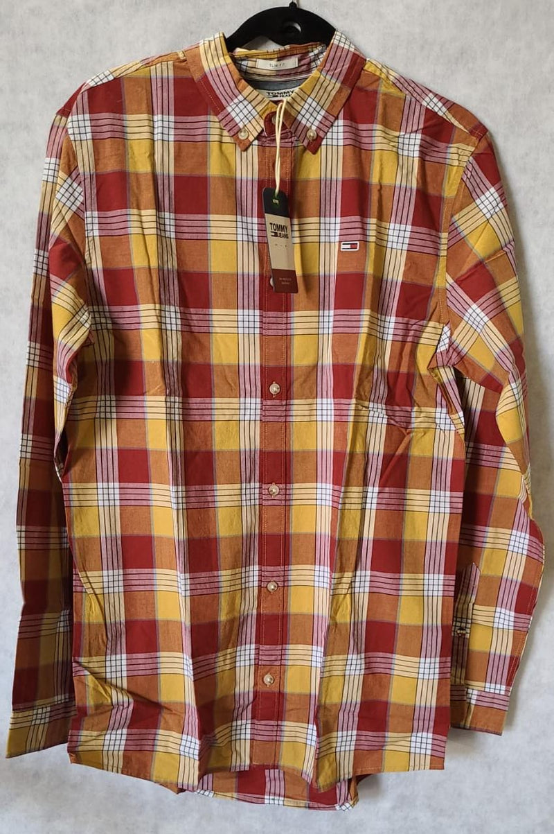 Camisa essential poplin check multicolor tommy jeans t:l