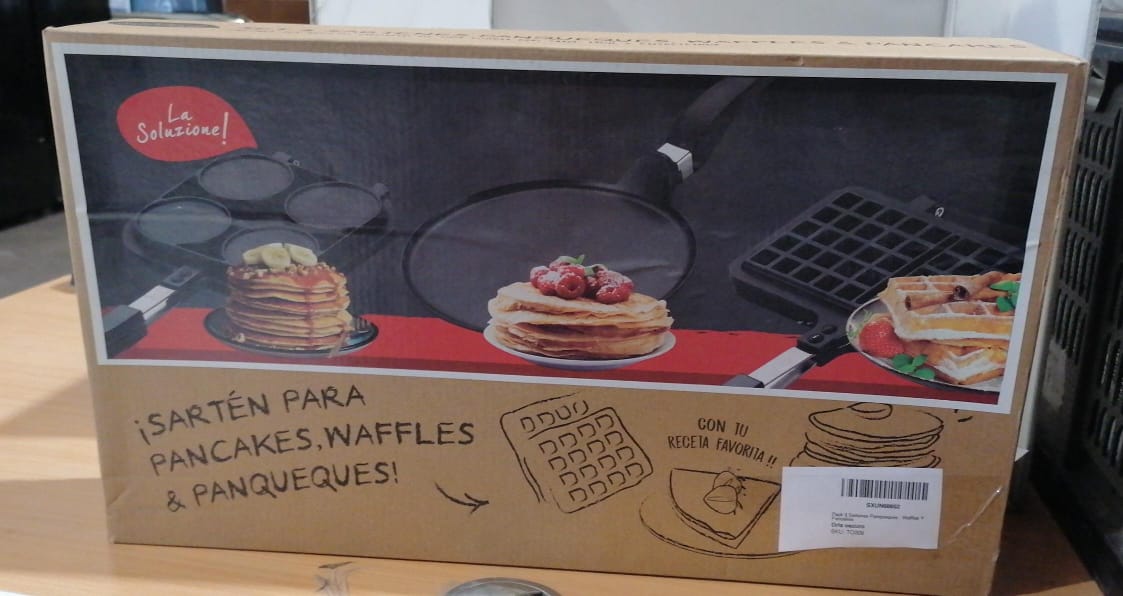 Pack Sartén Para Pancake Wafles Y Panqueques La Soluzione 3 Unidad [Open box]