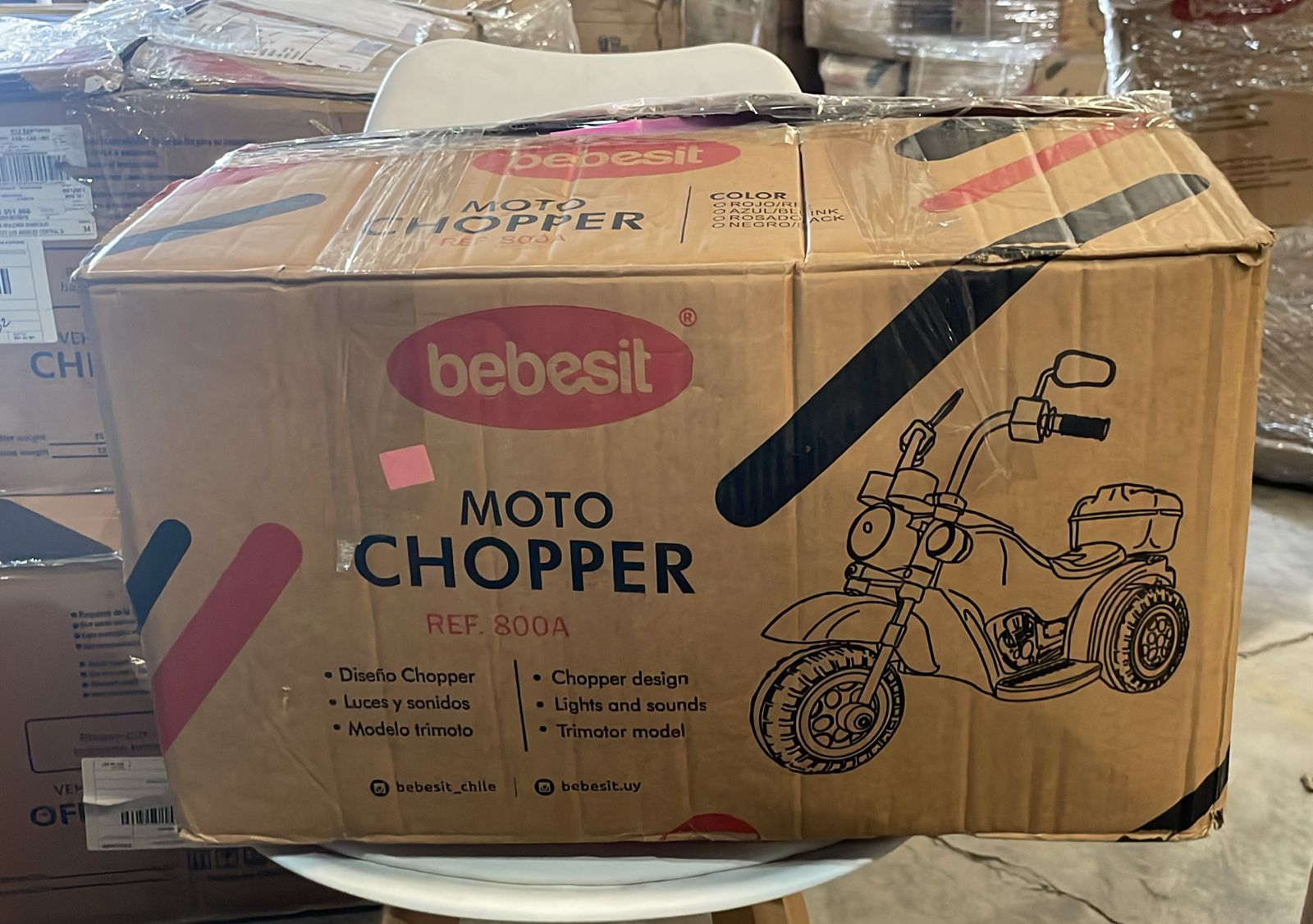 Moto Chopper Bebesit 800A Rosado [Openbox]