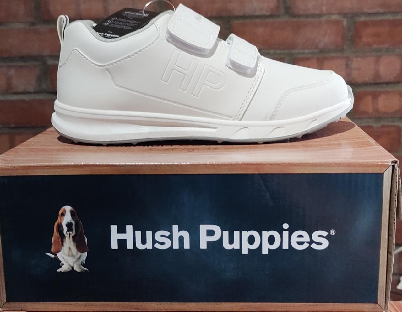 Zapato escolar hush puppies thunder white